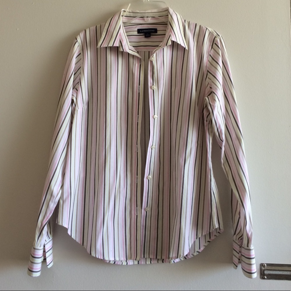 Land’s End striped petite button down shirt
